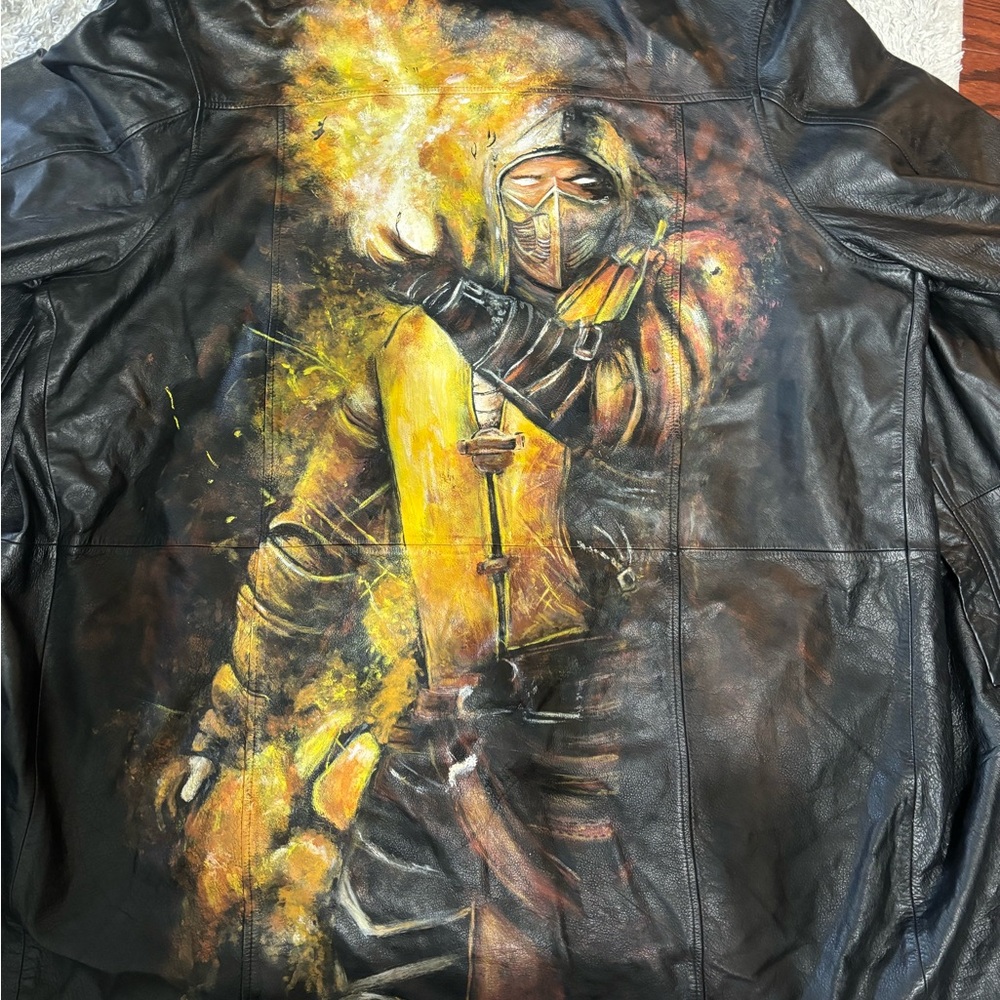 Hand painted Scorpion MK leather coat